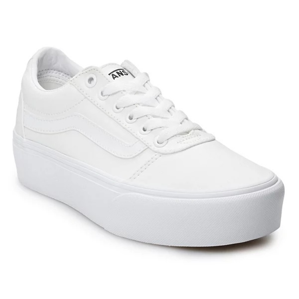 Platform Vans - White - Womens 8
